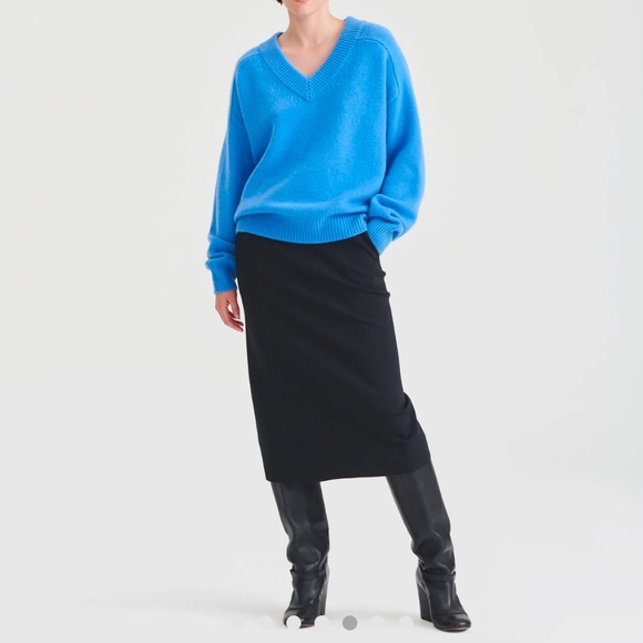 NAADAM Blue V-Neck Sweater - Picture 3 of 9